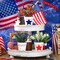 Set 4th of July Small Fake Plants Memorial Day Mini Artificial Potted Plants